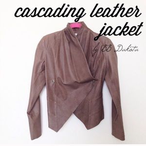 ⚡️FLASH SALE!⚡️ Brown Cascading leather jacket